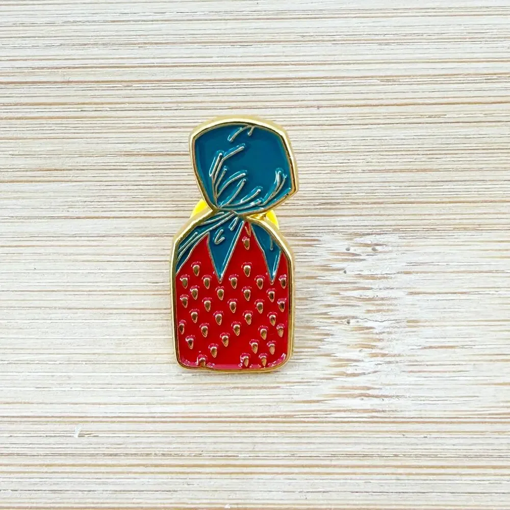 Strawberry Candy Enamel Pin, Nostalgic Candy Wrapper Pin